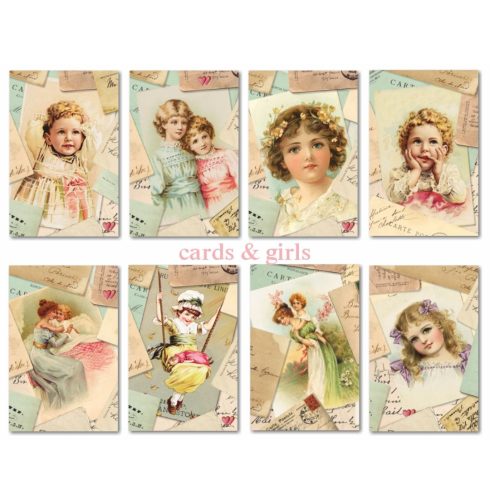 Decorer – Cards & Girls korttikuvat 7 x 10,8 cm (24 kpl)