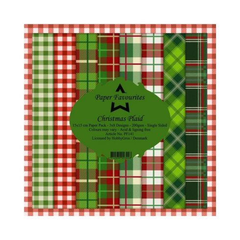 Paper Favourites – Christmas Plaid paperilajitelma 15 x 15 cm
