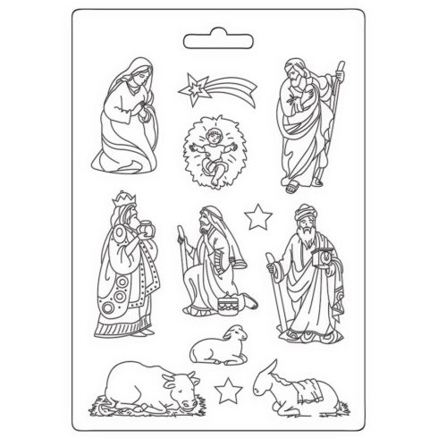 Stamperia – Christmas Bethlehem Plates Soft Mould A4