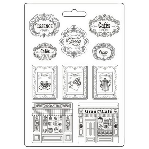 Stamperia – Coffee and Chocolate Plates Soft Mould A4