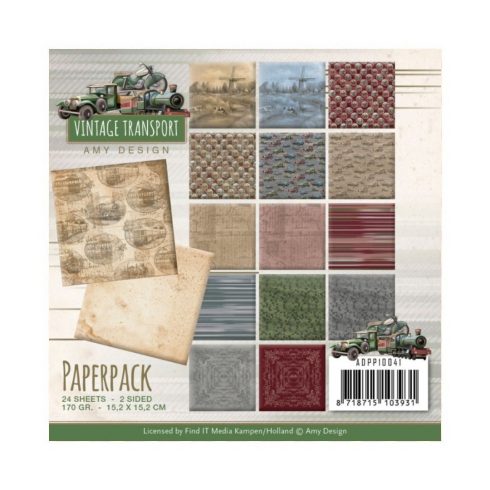 Amy Design – Vintage Transport paperilajitelma 15 x 15 cm
