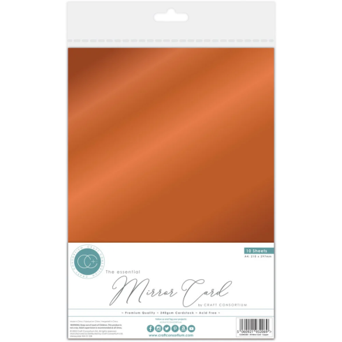 Craft Consortium Mirror Card Peilikartonki Kupari A4 240g (10 kpl)