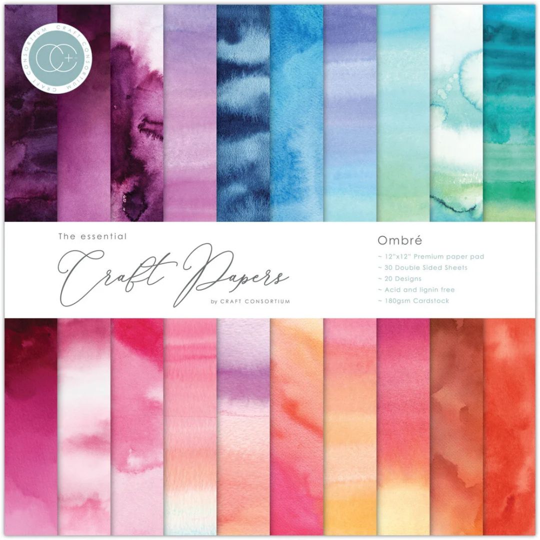 Craft Consortium – Ombré paperilehtiö 30,5 x 30,5 cm