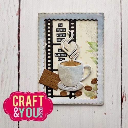 Craft & You Design stanssi – ATC FRAME WITH A CUP OF COFFEE - Image 2