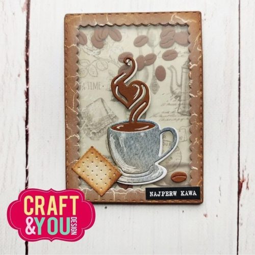 Craft & You Design stanssi – ATC FRAME WITH A CUP OF COFFEE - Image 4