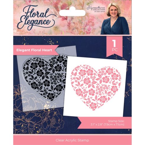 Crafter's Companion Floral Elegance leimasin – Elegant Floral Heart