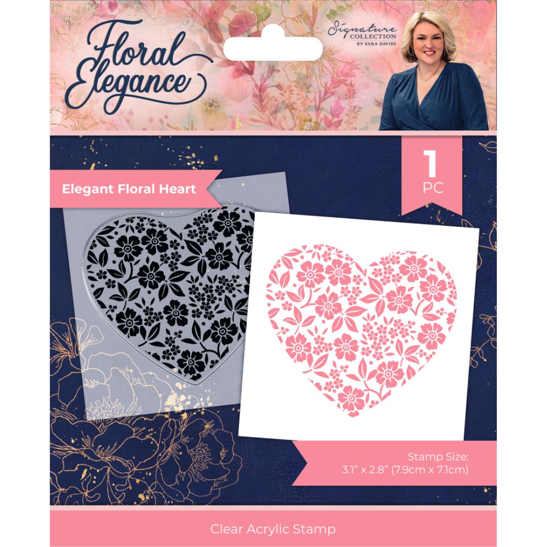 Crafter's Companion Floral Elegance leimasin – Elegant Floral Heart