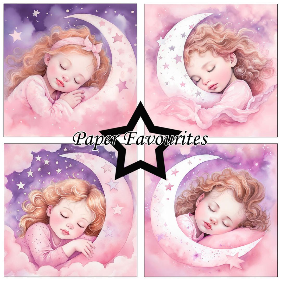 Paper Favourites – Sleeping Girl & Boy paperilajitelma 15 x 15 cm - Image 2