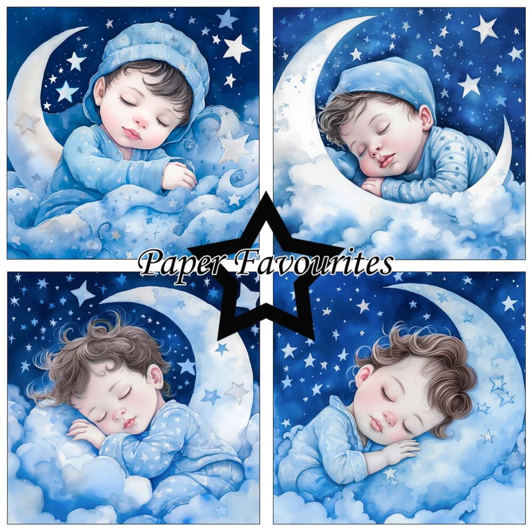 Paper Favourites – Sleeping Girl & Boy paperilajitelma 15 x 15 cm - Image 3