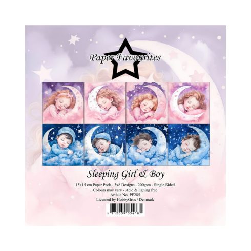 Paper Favourites – Sleeping Girl & Boy paperilajitelma 15 x 15 cm