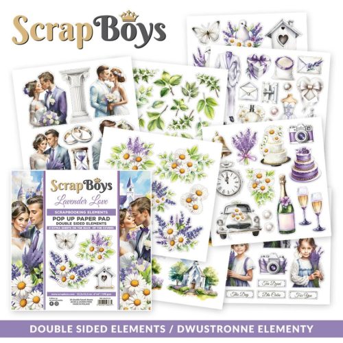 ScrapBoys – Lavender Love Pop-up Elements 15 x 15 cm - Bild 2
