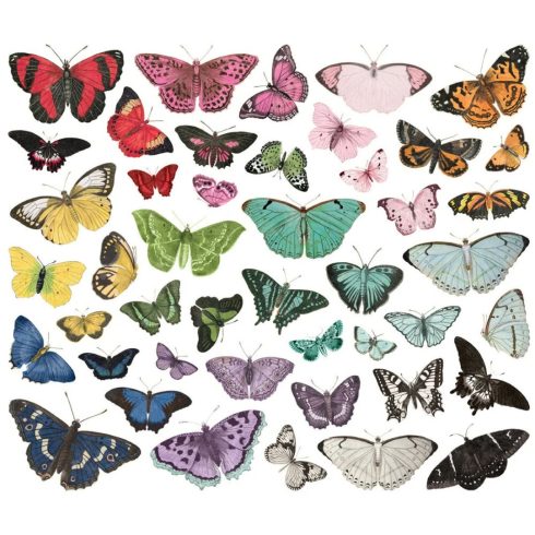 Simple Stories – Butterfly Bits & Pieces Essential Color Palette leikekuvat (45 kpl)