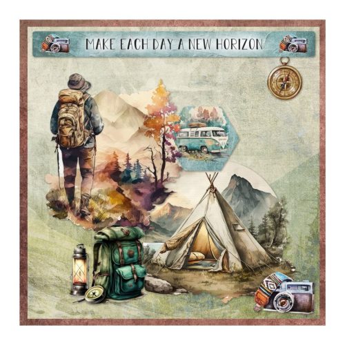 Studio Light Die-Cut Designer Paper Pad – Adventure Awaits paperilehtiö A4 - Bild 11