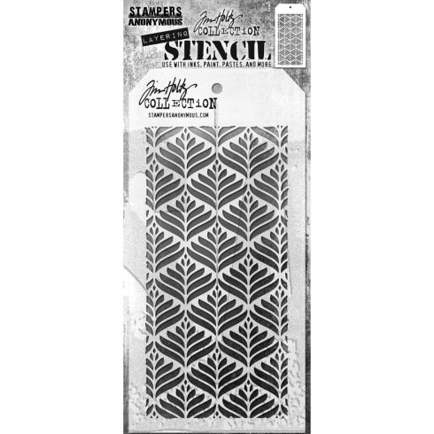 Tim Holtz Stampers Anonymous – Deco Leaf sapluuna