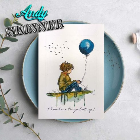 Andy Skinner Rubber Stamp – Nowhere To Go But Up leimasinsetti1