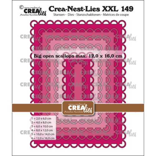 Crealies stanssi – BIG OPEN SCALLOPED RETANGELS - Image 2