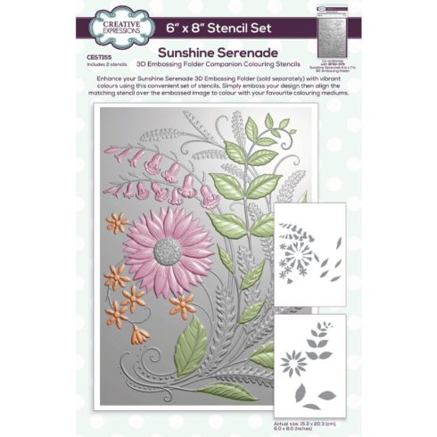 Creative Expressions Colouring Stencil sapluunat – SUNSHINE SERENADE (2kpl)