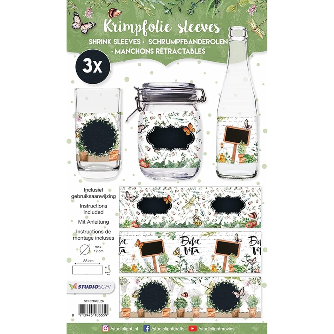 Studio Light Shrink Sleeves – Kutistuva kuviokalvo yrtit 12 cm (3 kpl) - Bild 2
