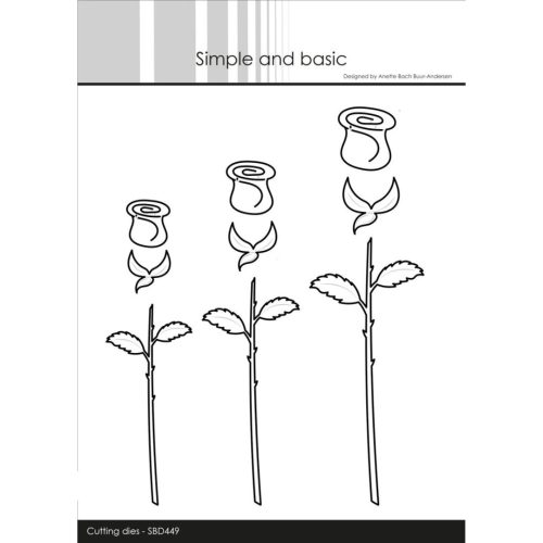 Simple and Basic stanssi – SET OF 3 ROSES