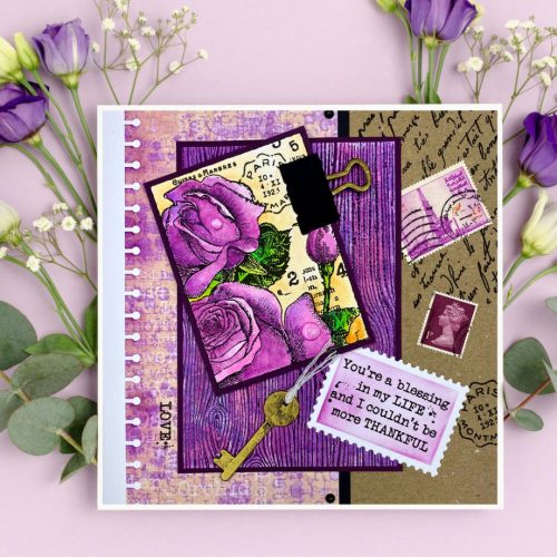 Woodware Clear Stamp – Postal Rose leimasin - Image 5