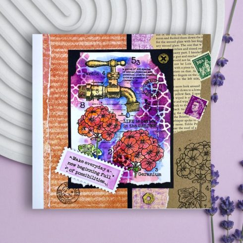 Woodware Craft Collection Clear Stamp – Geraniums leimasin A6 1
