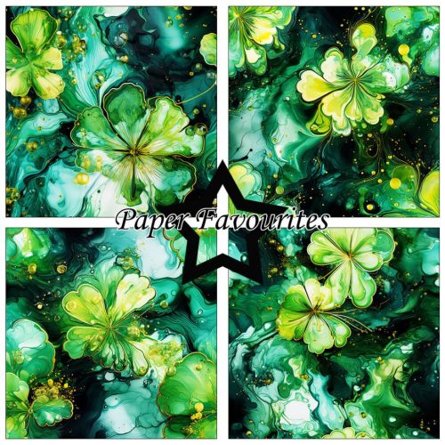 Paper Favourites – Alcohol Ink - Lucky Clover paperilajitelma 15 x 15 cm - Bild 3