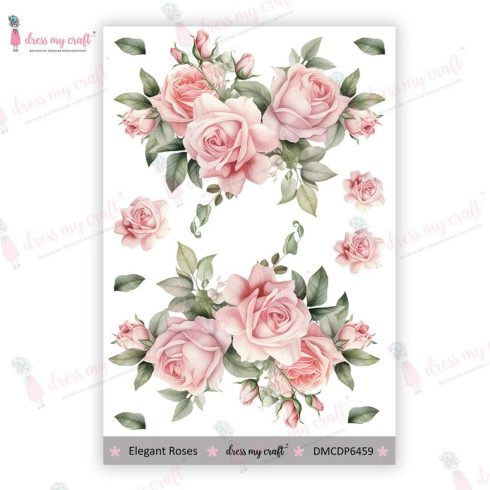 Dress My Craft Transfer Me – ELEGANT ROSES vesisiirtokuva A6