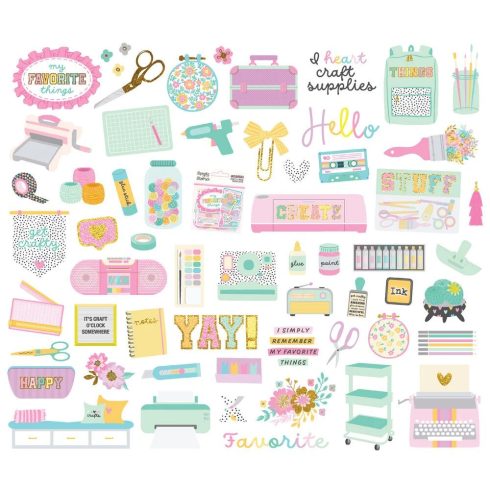 Simple Stories – Bits & Pieces Crafty Things leikekuvat (64 kpl)
