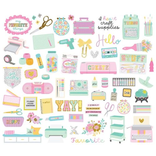 Simple Stories – Bits & Pieces Crafty Things leikekuvat (64 kpl)