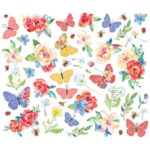 Simple Stories – Floral Bits & Piece Linen Market leikekuvat (51 kpl)