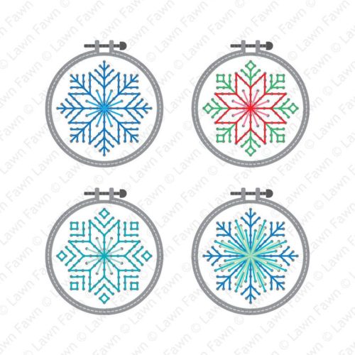 Lawn Fawn stanssi – EMBROIDERY HOOP SNOWFLAKE ADD-ON - Image 6