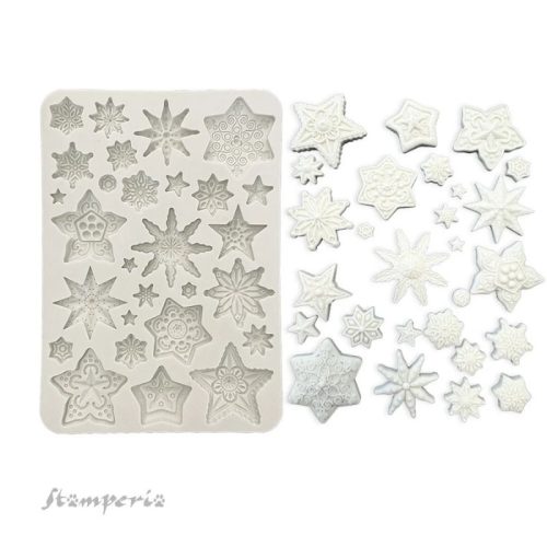 Stamperia – Gear up for Christmas Stars Silicon Mould muotti A5 - Image 2
