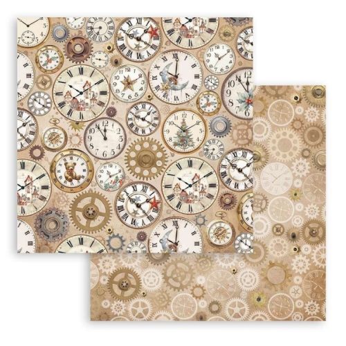 Stamperia – Gear up for Christmas Backgrounds paperilajitelma 20 x 20 cm - Image 2