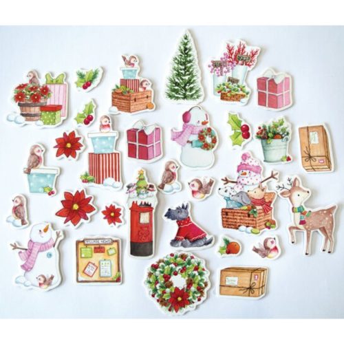 Craft Consortium – Christmas Market Chipboard Ephemera kartonkikuvat liimataustalla (30 kpl) - Bild 2