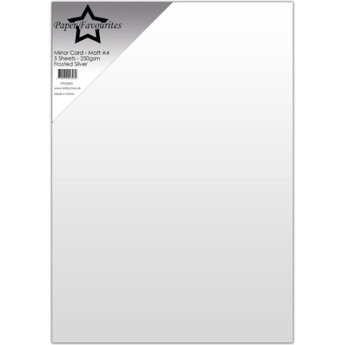 Paper Favourites Mirror Card Matt Frosted Silver – Peilikartonki A4 250g (5 kpl)