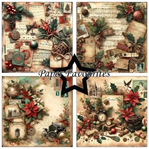 Paper Favourites – Vintage Christmas paperilajitelma 15 x 15 cm - Image 2