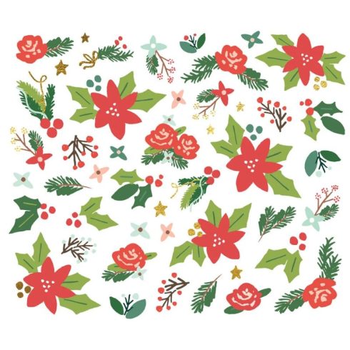 Simple Stories – Floral Bits & Pieces Santa's Village leikekuvat (46 kpl)