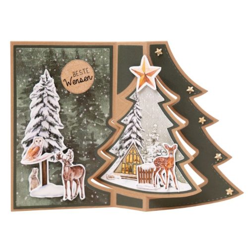 Studio Light Paper Pad – Festive Forest paperilehtiö 20x20cm - Image 7