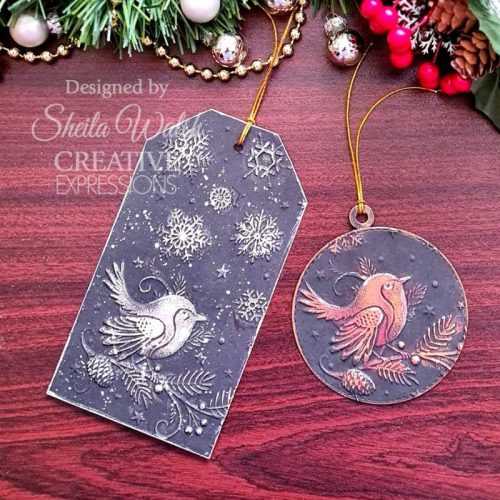 Creative Expressions Colouring Stencil sapluunat – ROBIN & SNOWFLAKES (2kpl) - Bild 6