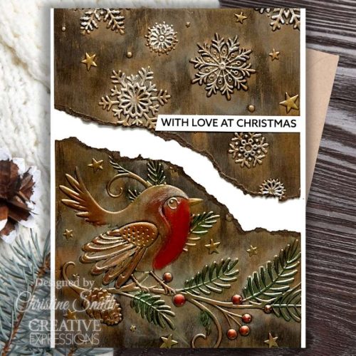 Creative Expressions Colouring Stencil sapluunat – ROBIN & SNOWFLAKES (2kpl) - Bild 7