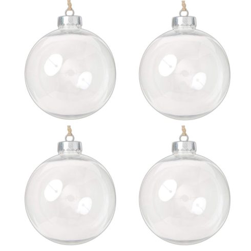 Plastic Fillable Bauble – Joulupallo täytettävä Ø 8 cm (4 kpl)