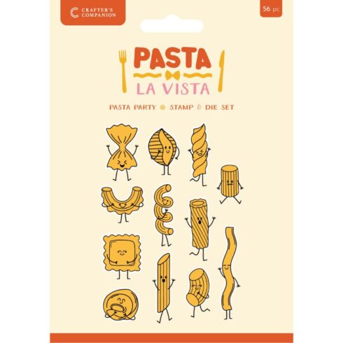 Crafter’s Companion Stamp & Die stanssi ja leimasinsetti – PASTA PARTY
