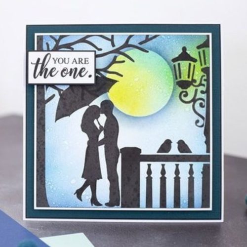 Crafter’s Companion Stencil & Stamp – You Are The One sapluunat + leimasinsetti - Image 2