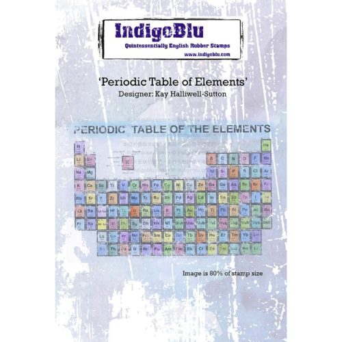 Indigo Blu Rubber Stamp – Periodic Table of Elements leimasin (A6)