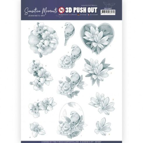 Jeanine’s Art 3D-arkki – Sensitive Moments Grey Rose