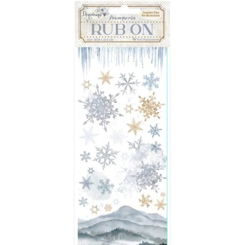 Stamperia – Rub-On Dewdrops Snowflakes siirtokuvat
