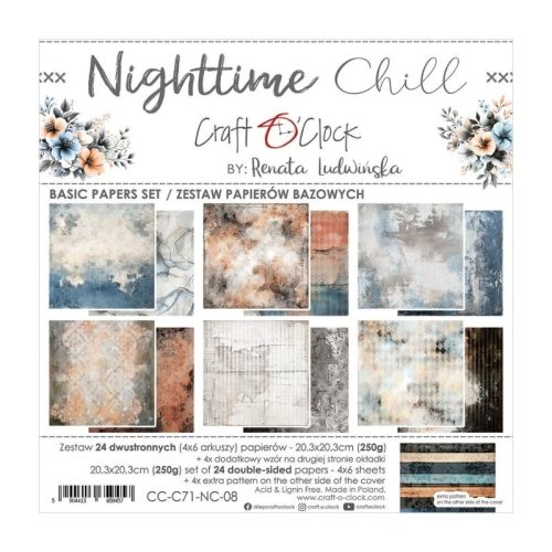Craft O’Clock – Nighttime Chill Basic paperilajitelma 20 x 20 cm