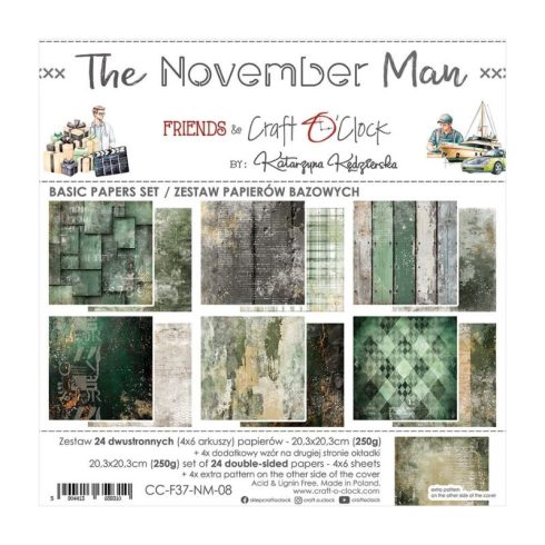 Craft O’Clock – The November Man Basic paperilajitelma 20 x 20 cm