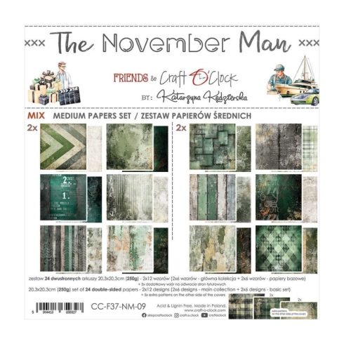 Craft O’Clock – The November Man MIX paperilajitelma 20 x 20 cm