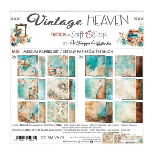 Craft O’Clock – Vintage Heaven MIX paperilajitelma 20 x 20 cm